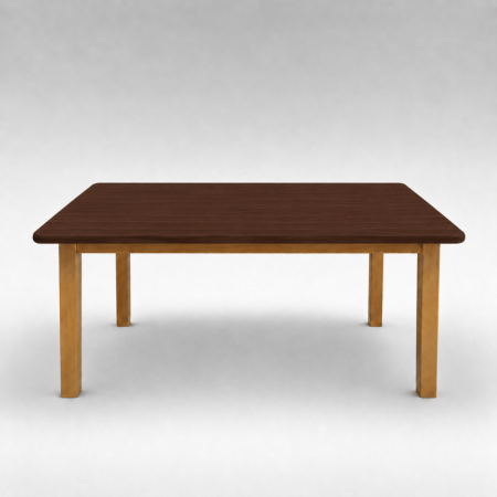 Kids Wooden Rectangular Table – Modern Natural Wood Finish