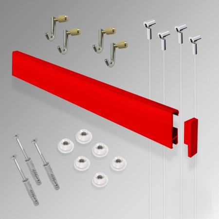 Heavy Duty Art Gallery Clip Rail Hanging System – 2m 60KG Complete Kit