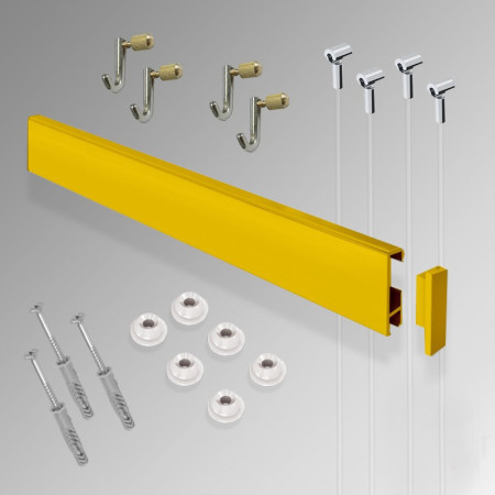 Heavy Duty Art Gallery Clip Rail Hanging System – 2m 60KG Complete Kit