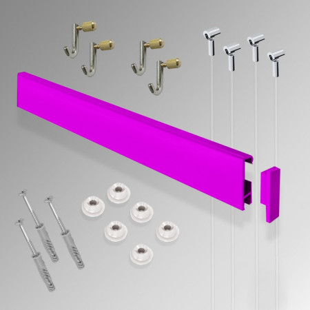 Heavy Duty Art Gallery Clip Rail Hanging System – 2m 60KG Complete Kit