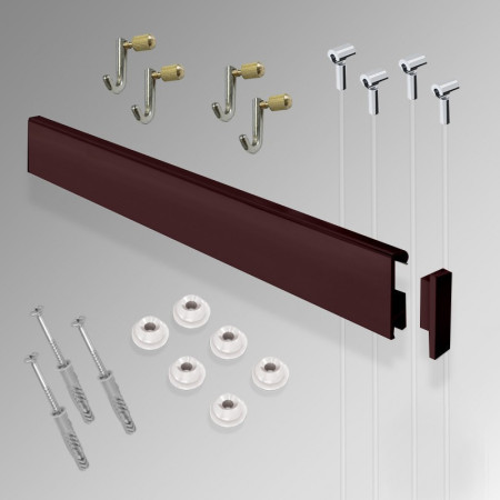 Heavy Duty Art Gallery Clip Rail Hanging System – 2m 60KG Complete Kit
