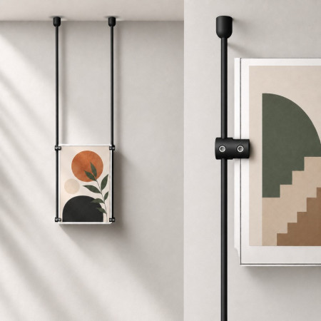 A4 Ceiling Mounted Rod Display System