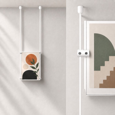A4 Ceiling Mounted Rod Display System