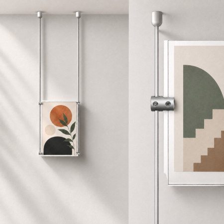A4 Ceiling Mounted Rod Display System