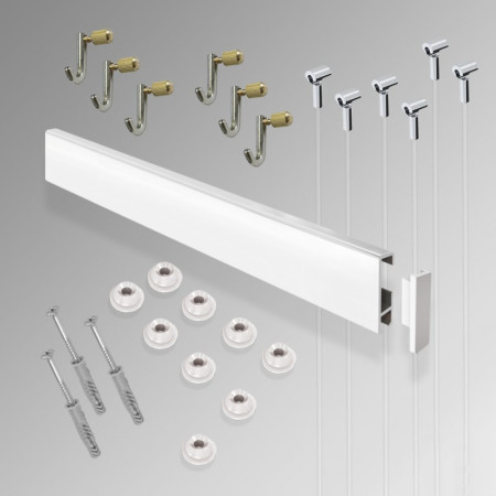 Heavy Duty Art Gallery Clip Rail Hanging System – 3m 90KG Complete Kit**