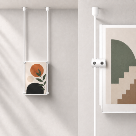 A3 Ceiling Mounted Rod Display System