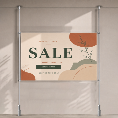 A0 Ceiling to Floor Mounted Rod Display System