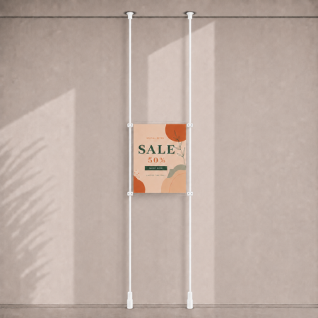 A3 Ceiling to Floor Mounted Rod Display System