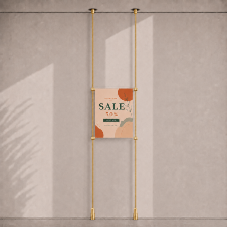 A3 Ceiling to Floor Mounted Rod Display System
