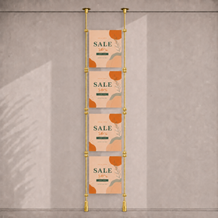 A3 Ceiling to Floor Mounted Rod Display System