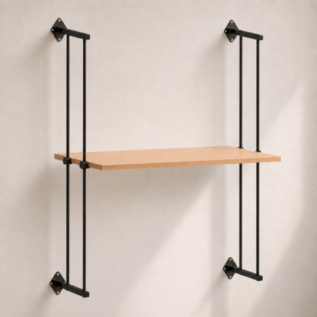 Wall to Wall Rod Display Wooden Shelf (Fittings Only)