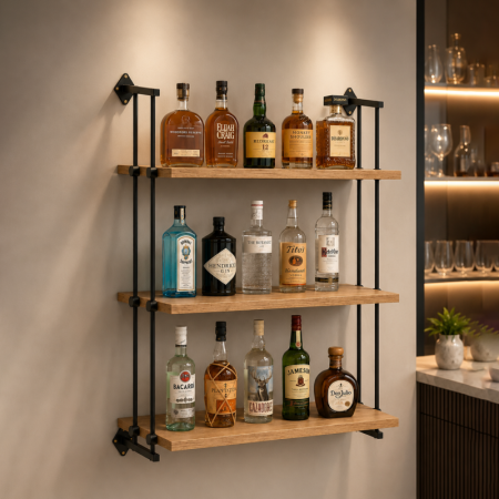 Rod Display Wooden Shelf