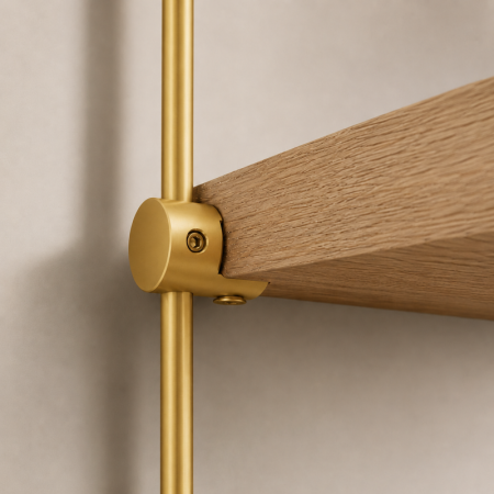 Wooden Shelf Support for 6mm Rod – Fits Shelves Up to 35mm Thick