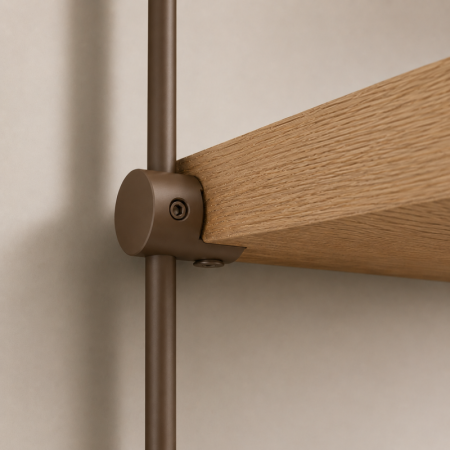 Wooden Shelf Support for 6mm Rod – Fits Shelves Up to 35mm Thick