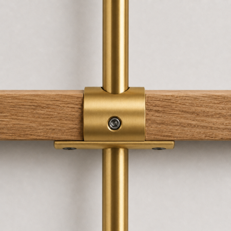 Double Wooden Shelf Support for 6mm Rod – Fits Shelves Up to 35mm Thick