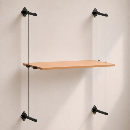 Wall to Wall Wooden Display Shelf Cable Display Kit (Fittings Only)