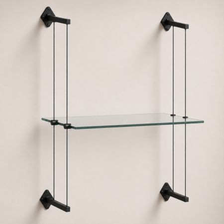 Wall to Wall Glass Shelf Cable Display Kit (Fittings Only)