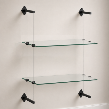 Wall to Wall Glass Shelf Cable Display Kit (Fittings Only)