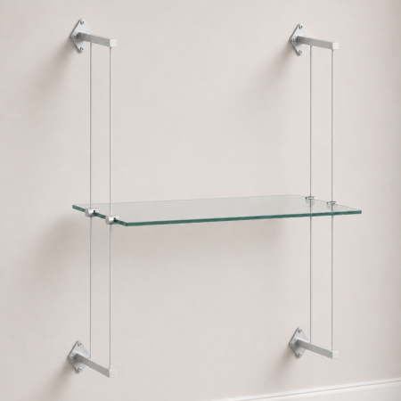 Wall to Wall Glass Shelf Cable Display Kit (Fittings Only)