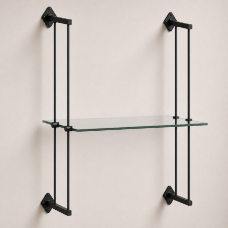 Wall to Wall Glass Shelf Rod Display Kit (Fittings Only)