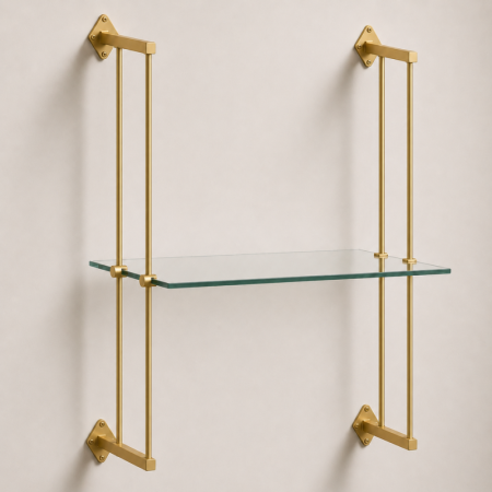 Wall to Wall Glass Shelf Rod Display Kit (Fittings Only)