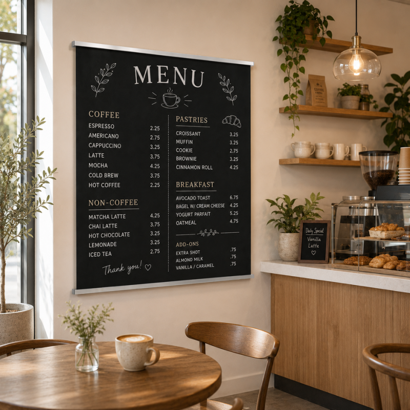 Blackboard & Chalkboard Wall Display Rail System