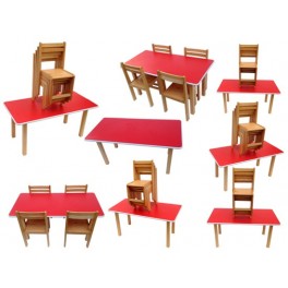 Kids beech wood preschool classroom school tution centre study table