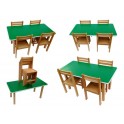 Kids beech wood preschool classroom study table-Green