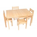 Kids beech wood preschool classroom study table